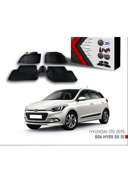 Hyundai I20 -2015 Için Uyumlu 3D Paspas