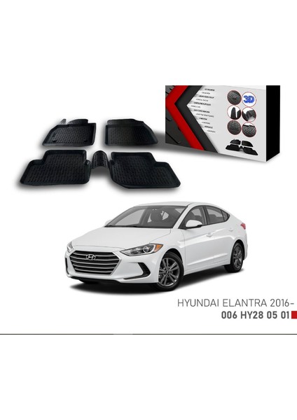 Hyundai Elentra -2016 Için Uyumlu 3D Paspas