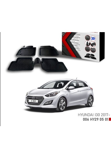 Hyundai I30 2017 Için Uyumlu 3D Paspas