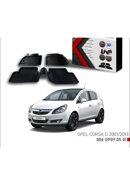 Opel Corsa D Için Uyumlu 2007-2013 3D Paspas