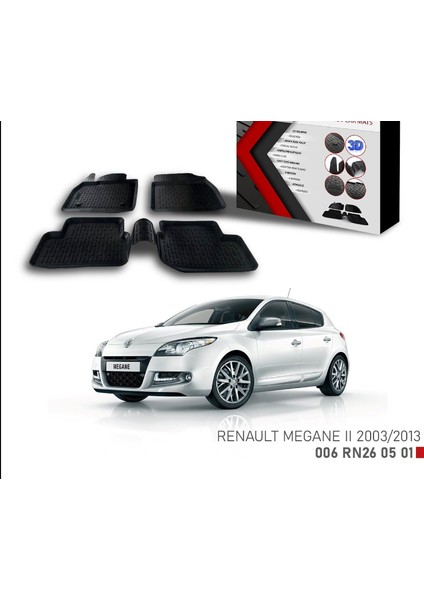 Renault Megane 2 Için Uyumlu 2003-2013 3D Paspas