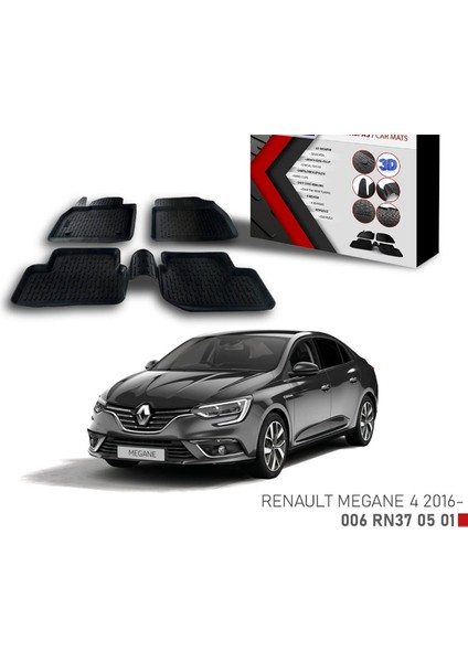 Renault Megane 4 Için Uyumlu -2016 3D Paspas
