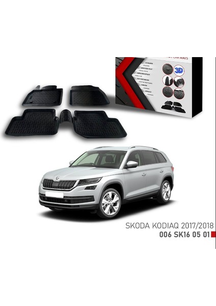 Skoda Kodiaq -2017 Için Uyumlu 3D Paspas
