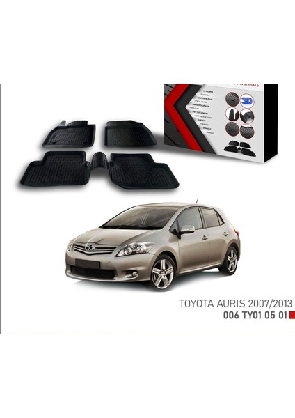 Toyota Auris 2007-2013 Için Uyumlu 3D Paspas