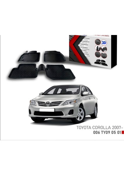 Toyota Corolla -2007 Için Uyumlu 3D Paspas