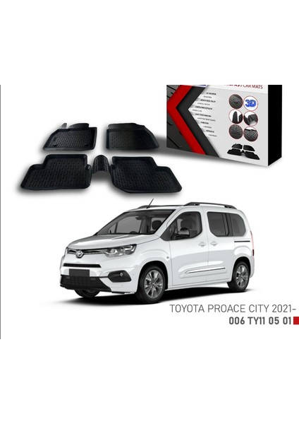 Toyota Proace City Için Uyumlu -2021 3D Paspas