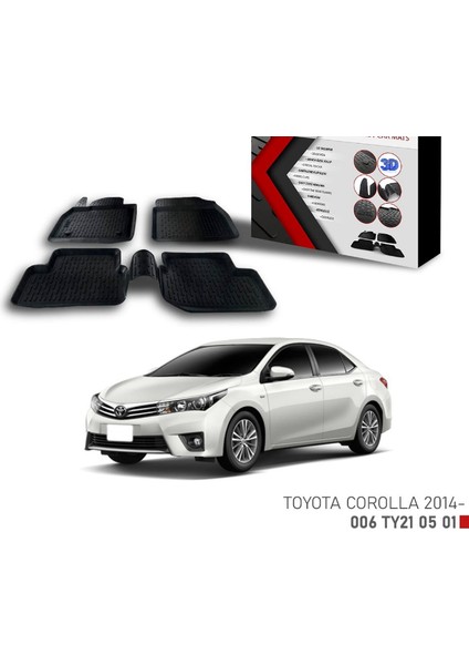 Toyota Corolla -2014 Için Uyumlu 3D Paspas