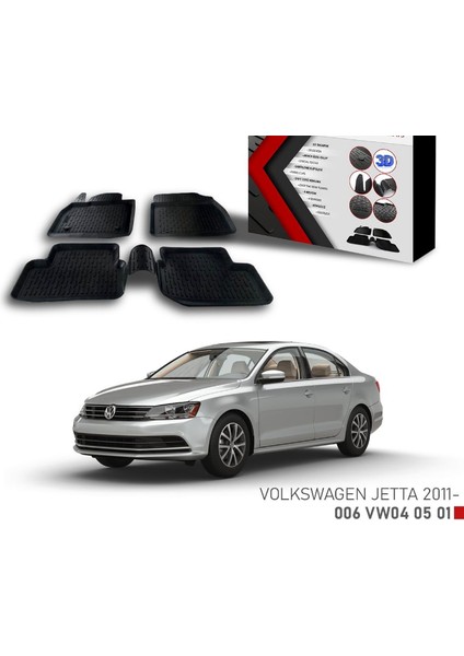 Vw Jetta -2011 Için Uyumlu 3D Paspas