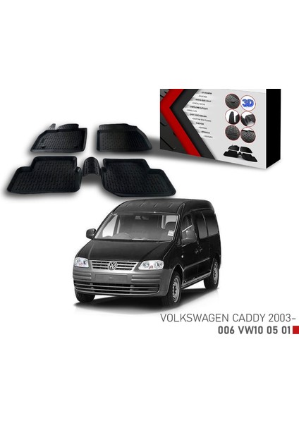 Vw Caddy -2003 Için Uyumlu 3D Paspas