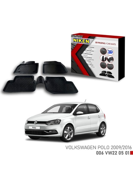 Vw Polo 2009-2016 Için Uyumlu 3D Paspas