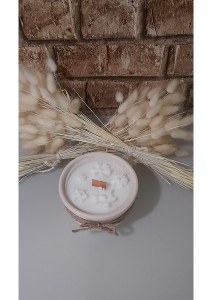 El Yapımı Doğal Soya Wax Ahşap Fitil Süslü Mum Kase fiyatları