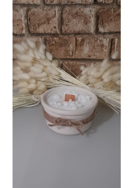 El Yapımı Doğal Soya Wax Ahşap Fitil Süslü Mum Kase indirimleri