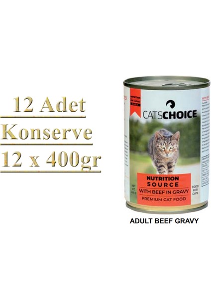 12X400 Gr Biftekli Yetişkin Kedi Maması Kedi Konservesi Nutrition Source With Beef In Gravy Premium Cat Food