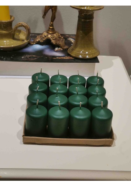 Iv Candles Homedecor 16'lı Yeşil Bar Mum