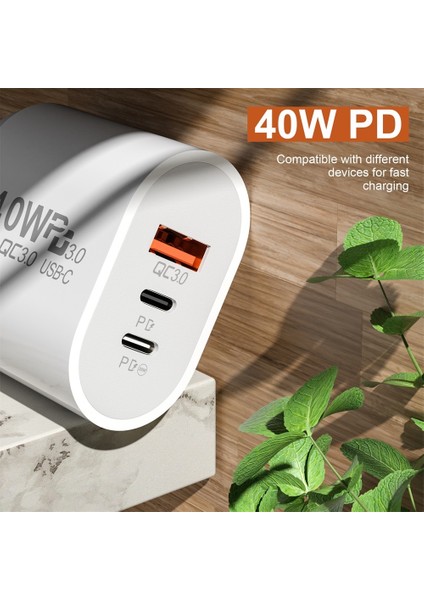 Elough 40W Pd USB C Şarj Cihazı 3 Bağlantı Noktalı Hızlı Şarj Şarj Cihazı Iphone 14 13 Pro Samsung Xiaomi Cep Telefonu Tip C Şarj Adaptörü (Yurt Dışından) fiyatları