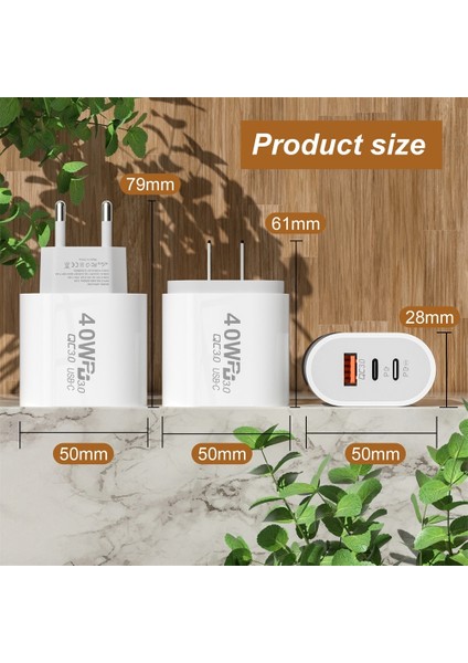 Elough 40W Pd USB C Şarj Cihazı 3 Bağlantı Noktalı Hızlı Şarj Şarj Cihazı Iphone 14 13 Pro Samsung Xiaomi Cep Telefonu Tip C Şarj Adaptörü (Yurt Dışından) fırsatları