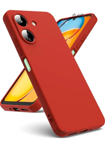 M.tk moveteck Xiaomi Redmi 13C Kılıf Kamera Korumalı Mat Hisli Içi Kadife Süet Yumuşak Lansman Silikon Renkli