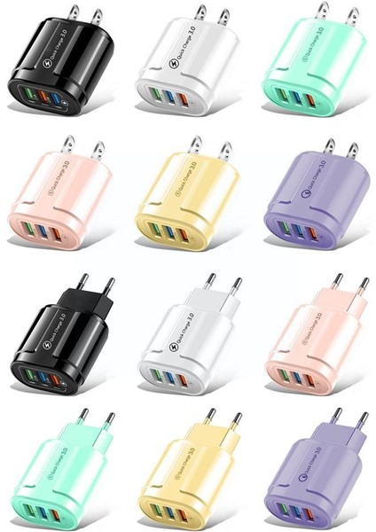 USB Şarj Aleti 3.0 3usb Hızlı Şarj Aleti 14 13 Pro Max Tablet Abd Ab Tak G3C1 (Yurt Dışından) fiyatları