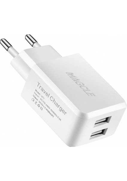 Magcle Çift USB Şarj Aleti 5V2.4A Duvar Şarj Cihazı Cep Telefonu Için Çift USB Bağlantı Noktası Seyahat Duvar Şarj Cihazı Akıllı Telefon USB Şarj Aleti Adaptörü (Yurt Dışından) fırsatları