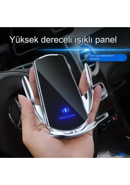 Q3 Smart Sensör Wireless Sensörlü ve Kablosuz Telefon Şarjı ve Telefon Tutacağı Hem Şarj Hem Tutacak