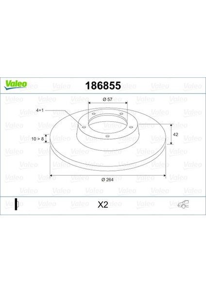 Arka Fren Aynasi Astra H L67 04 14 Combo C 01 11 Meriva A 03 10 264X10X4DL Dolu 102008