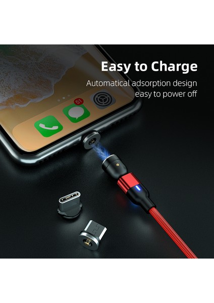 M 2 M 3 M Manyetik Şarj Aleti Kablosu Mikro USB Tip C Telefon Şarj Kablosu Samsung Xiaomi Için USB Kablosu Tel 540 Derece Dönen (Yurt Dışından) fırsatları