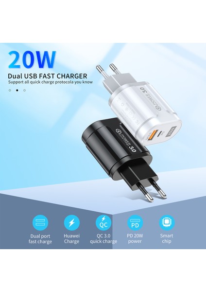 Fantasygoods 20W Pd Qc3.0 Hızlı Şarj USB Şarj Cihazı iPhone 12 Pro Max Samsung Xiaomi Cep Telefonu Hızlı Şarj Cihazı (Yurt Dışından) fırsatları