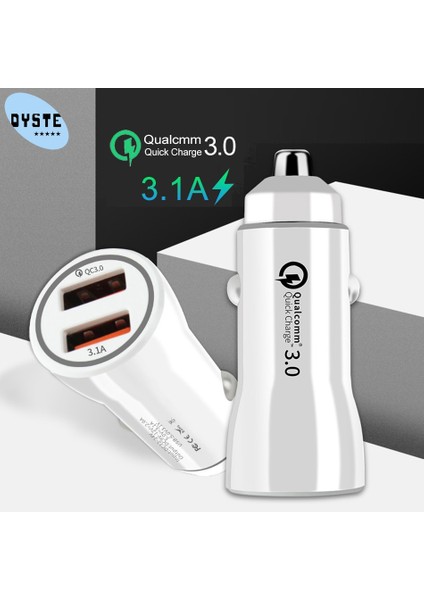 Xiaomi Mi9 Mi8 Xaomi Mi A1 A2 Redmi Not 7 6 5 Çift USB Araba Şarjı Hızlı Şarj Qc3.0 Otomatik Mabile Telefon 3.1A Hızlı Şarj (Yurt Dışından)