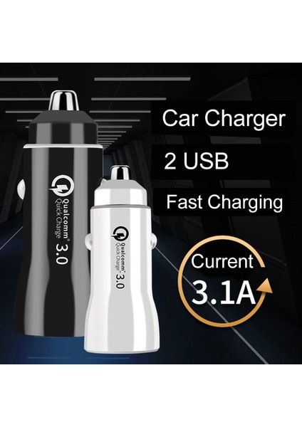 Xiaomi Mi9 Mi8 Xaomi Mi A1 A2 Redmi Not 7 6 5 Çift USB Araba Şarjı Hızlı Şarj Qc3.0 Otomatik Mabile Telefon 3.1A Hızlı Şarj (Yurt Dışından) modelleri