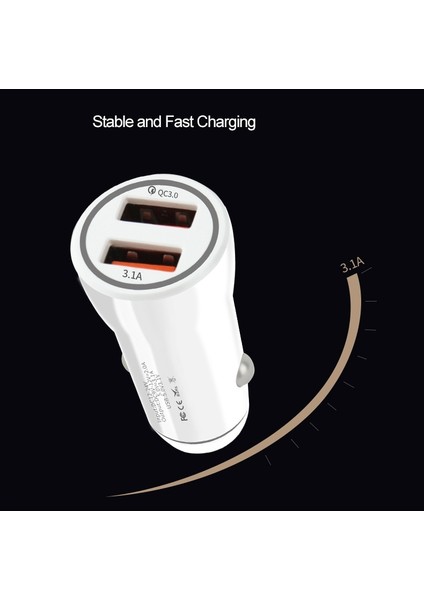 Xiaomi Mi9 Mi8 Xaomi Mi A1 A2 Redmi Not 7 6 5 Çift USB Araba Şarjı Hızlı Şarj Qc3.0 Otomatik Mabile Telefon 3.1A Hızlı Şarj (Yurt Dışından) fırsatları