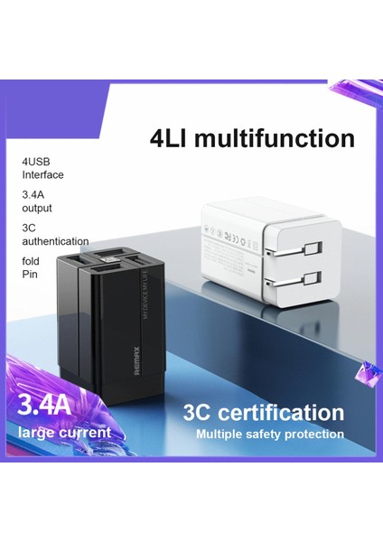 4 USB 3.4A/5V Hızlı Şarj Cihazı Cep Telefonu Şarj Cihazları Hızlı Şarj 3.0 USB Şarj Cihazı Qc 3.0 ile Lg Samsung Için Taşınabilir Hızlı Şarj (Yurt Dışından)