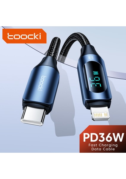 Toocki USB C Tipi Kablo iPhone 14 13 12 11 Pro Max x Xr 8 7 Artı Pd 36W Hızlı Şarj Cihazı Yıldırım Kablosu Veri Kablosu Kablosu iPad Için (Yurt Dışından)