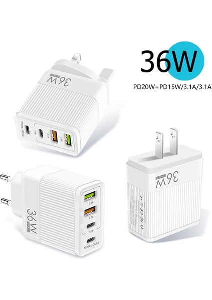 Uslıon 36W Evrensel 4 Bağlantı Noktalı USB Şarj Cihazı Qc3.0 PD20W 2 Bağlantı Noktalı USB3.1A Hızlı Şarj Prizi iPhone 13 11 Samsung S20 Xiaomi (Yurt Dışından) indirimleri