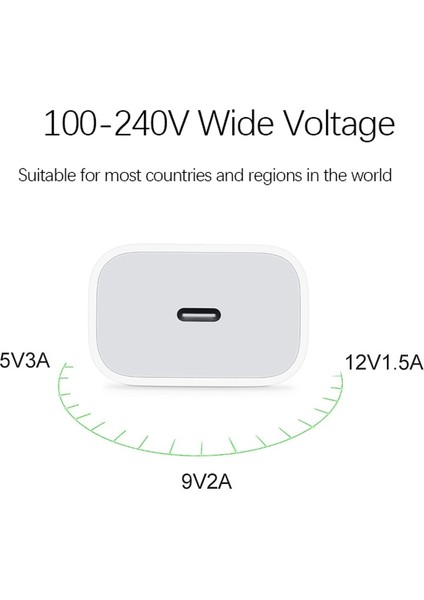 USB C 18W Güç Dağıtım Tipi C Duvar Şarj Cihazı MacBook Pro/air iPad Pro 2018 iPhone 11 Pro Max Nexus 6p Lg G6 Pixel C Matebook (Yurt Dışından) fiyatları