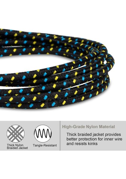 Mikro USB Kablosu 1 M 2 M 3 M Naylon Örgülü Data Sync USB Şarj Aleti Kablosu Samsung Huawei Xiaomi Htc Android Telefon USB Mikro Kablolar (Yurt Dışından) modelleri