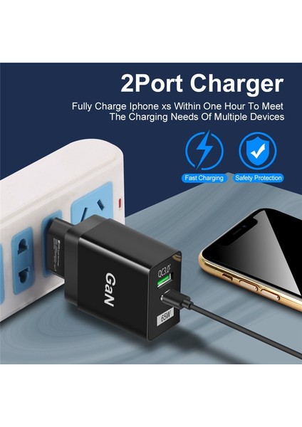 65W Gan Şarj Cihazı Tablet Dizüstü Bilgisayar Hızlı Şarj Cihazı Tip C Pd Hızlı Şarj Cihazı Kore Şartname Fiş Adaptörü iPhone 14 13 Samsung Için (Yurt Dışından) fiyatları
