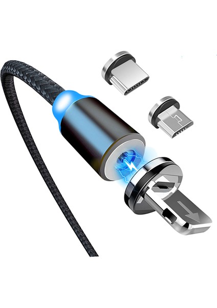 USB C Manyetik Kablo Hızlı Şarj 3A Mikro USB Tip C 360 Mıknatıs Hızlı Şarj iPhone Samsung Android Cep Telefonu Kablosu (Yurt Dışından) fiyatları