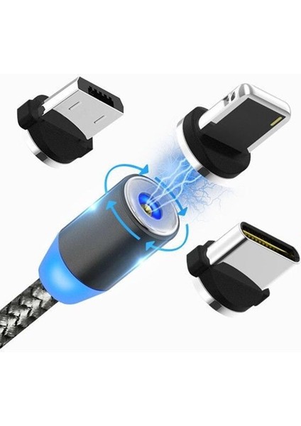 USB C Manyetik Kablo Hızlı Şarj 3A Mikro USB Tip C 360 Mıknatıs Hızlı Şarj iPhone Samsung Android Cep Telefonu Kablosu (Yurt Dışından) modelleri