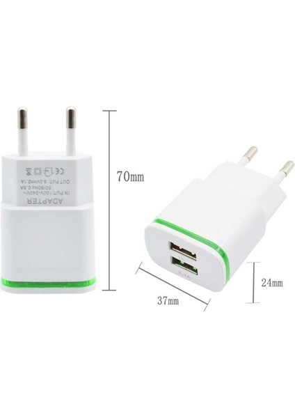 USB C Hızlı Şarj Kablosu + 5 V 2.1A LED Adaptörü Lenovo Yoga Tab 3 Plus 10.1 Tablet Xiaomi Redmi Note 9 8 9s 9t 10 Poco X3 M3 (Yurt Dışından) fırsatları