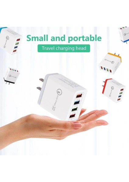 Port USB Şarj Cihazı Qc 3.0 USB Hub Duvar Şarj Cihazı 3A Renkli Akıllı Hızlı Şarj Seyahat Evrensel Telefon Ab Abd Tak Adaptörü (Yurt Dışından) modelleri