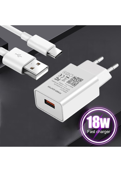 18W Hızlı Şarj Cihazı Ab Tak Telefon Adaptörü Tip-C USB Kablosu Için Oppo A93 A73 A72 A52 A5 A9 2020 F17 Realme X2 X3 X50 X7 3 5 6 7 Pro (Yurt Dışından)
