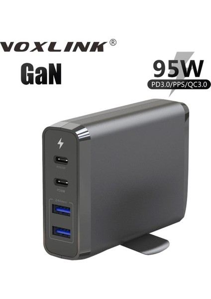 Voxlınk 4-Port USB Hızlı Şarj Cihazı 95W Pd C Tipi Adaptör Ab/abd/ingiltere Için iPad Xiaomi Samsung Macbook PRO13 iPhone x Xr Telefon Evrensel (Yurt Dışından)