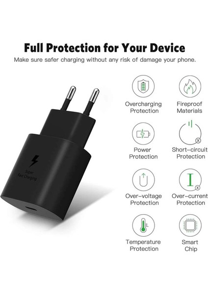 Galaxy S22 S21 Ultra Adaptör Samsung Şarj S20 S10 S9 S8 Not 20 A71 A70 A80 M51 Chargeur Carregador Pd Hızlı Şarj Cihazı 25 W Ab (Yurt Dışından) fırsatları