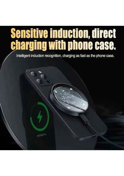 Orijinal 15W Manyetik Kablosuz Şarj Cihazı iphone 14 13 12 Pro Max USB C Hızlı Şarj iphone 8 Artı Xr x Xs Max Se Aksesuarları (Yurt Dışından) fırsatları