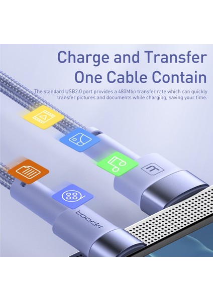 Toocki USB C Tipi Kablo 3A Hızlı Şarj Samsung S20 S21 Xiaomi Redmi Cep Telefonu Veri Kablosu USB A To C Şarj Aleti Kablosu (Yurt Dışından) modelleri