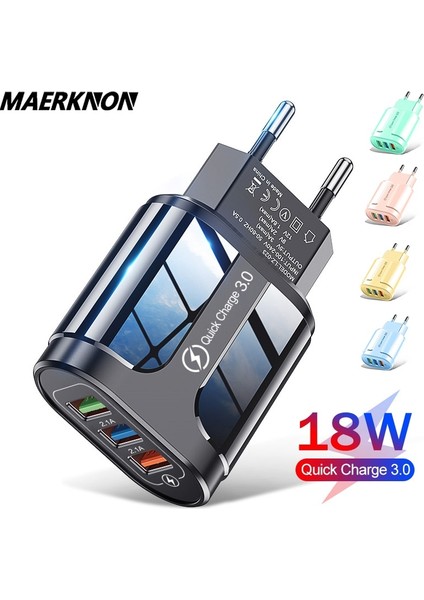 18W USB Hızlı Şarj Cihazı iPhone 12 Samsung Xiaomi Cep Telefonu Şarj Cihazları Hızlı Şarj 4.0 3.0 Fcp Scp Ab Abd USB Hızlı Şarj (Yurt Dışından)
