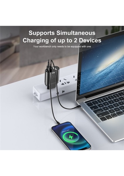 Uslıon 65W Gan Şarj Cihazı Tablet Dizüstü Bilgisayar Hızlı Şarj Cihazı Tip C Pd Hızlı Şarj Cihazı Kore Şartname Fiş Adaptörü iPhone Samsung Için (Yurt Dışından) modelleri