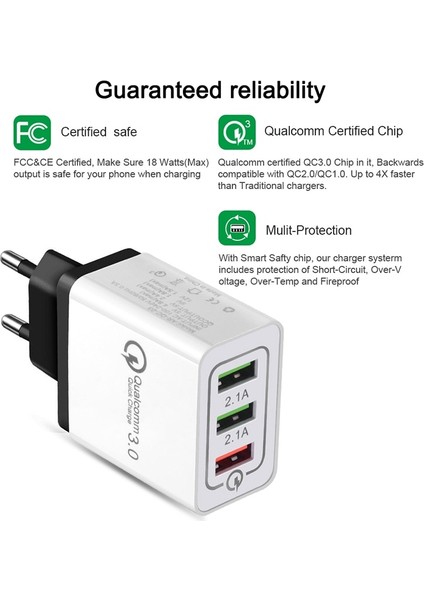 18 W USB Hızlı Şarj 3.0 5 V 3A iphone 7 8 Ab Abd Tak Cep Telefonu Hızlı Şarj Cihazı Samsung Huawei Için Şarj Ac Güç Şarj Cihazı (Yurt Dışından) modelleri