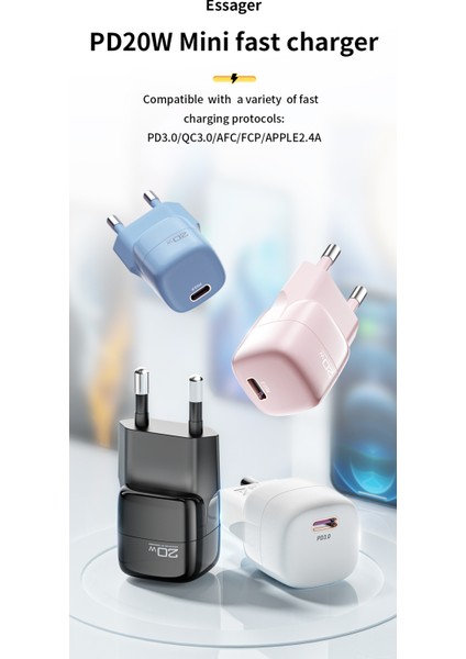 Essager 20W USB Tip C Şarj Cihazı iPhone 12 Pro Max Mini Hızlı Şarj 3.0 Qc Pd Usbc Usb-C Hızlı Şarj Seyahat Duvar Şarj Cihazı (Yurt Dışından) modelleri