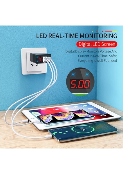 Twitch LED Ekran Hızlı Şarj Cihazı Hızlı Şarj 3.0 Qc 30W USB Şarj Cihazı iPhone 11 Için Telefon Duvar Şarj Cihazı Samsung S10 Xiaomi 9 (Yurt Dışından) indirimleri